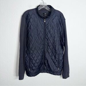 Hugo Boss Quilted Jacket Sweater Men’s XL Puffer Zip Up Navy Blue Lightweight